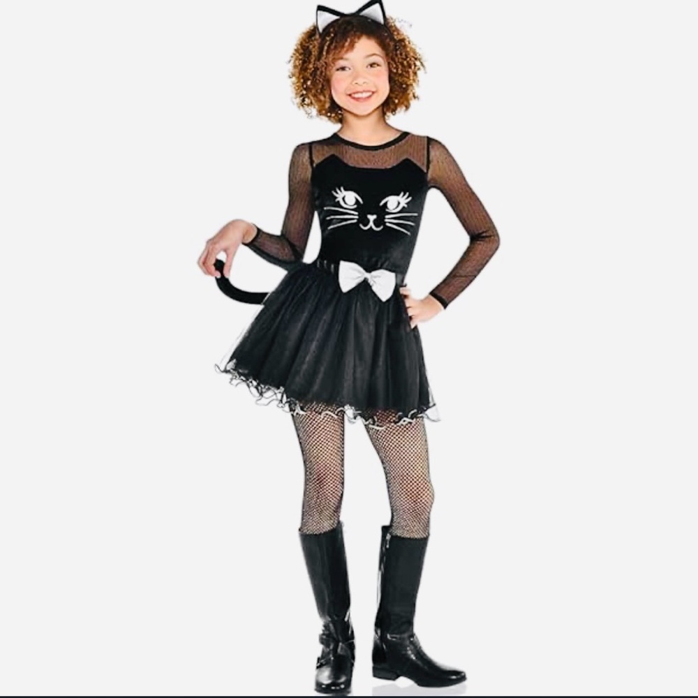 Black Kitty Kat Costume-Kid’s Size S Black & White Rubie’s Halloween Costume